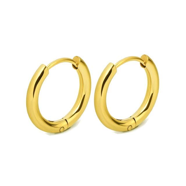 1 Pair 316L Stainless Steel Hoop Earrings for Women Men Tragus Cartilage Ear Piercing Jewelry Pendientes Mujer Hombre Wholesale 8MM gold