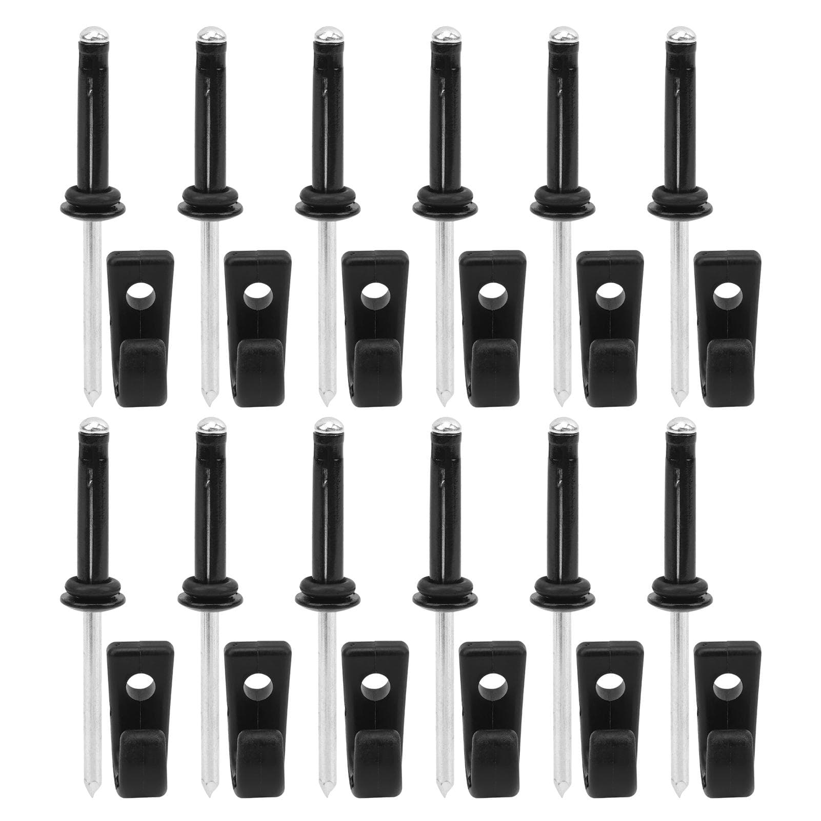 Dugout Plastic J Shape Hook Tail Deck Elastic Rope Hanging Buckle Aluminium Rivet Set
