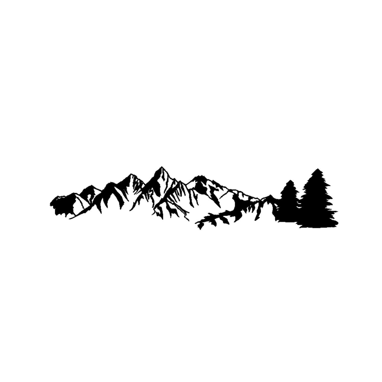 1 Pcs Universal Car Sticker Reflective Trees Mountain Forest Graphic Stickers for Camper RV black