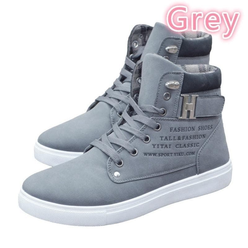 Men's Sneakers Comfortable Casual Shoes Canvas Boots Fashion Shoes Winter 43 grey