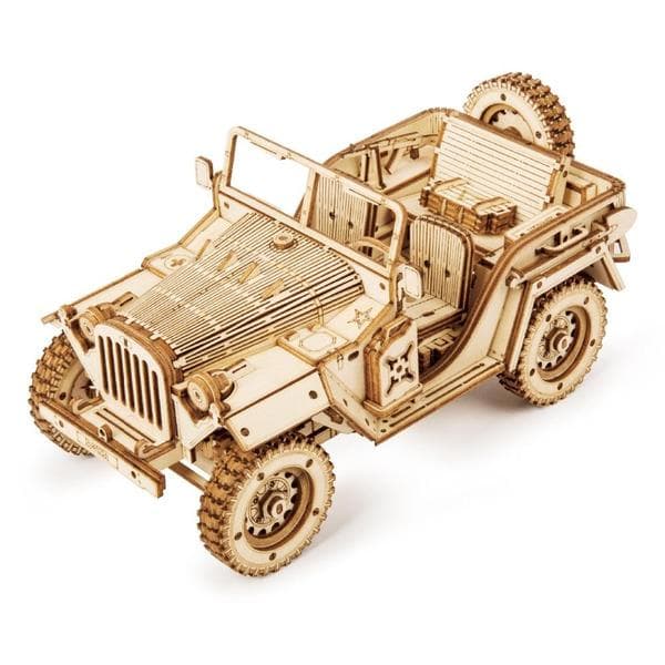 3D Puzzle Mechanical Wooden Building Kits Assembly Toy Gift for Children Adult MC701 Army Jeep