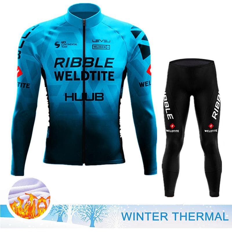 2023 Winter Thermal Fleece Cycling Clothing Men's Jersey Suit Outdoor Warm Riding Bike Clothes MTB Long Bib Pants Set XXXXL