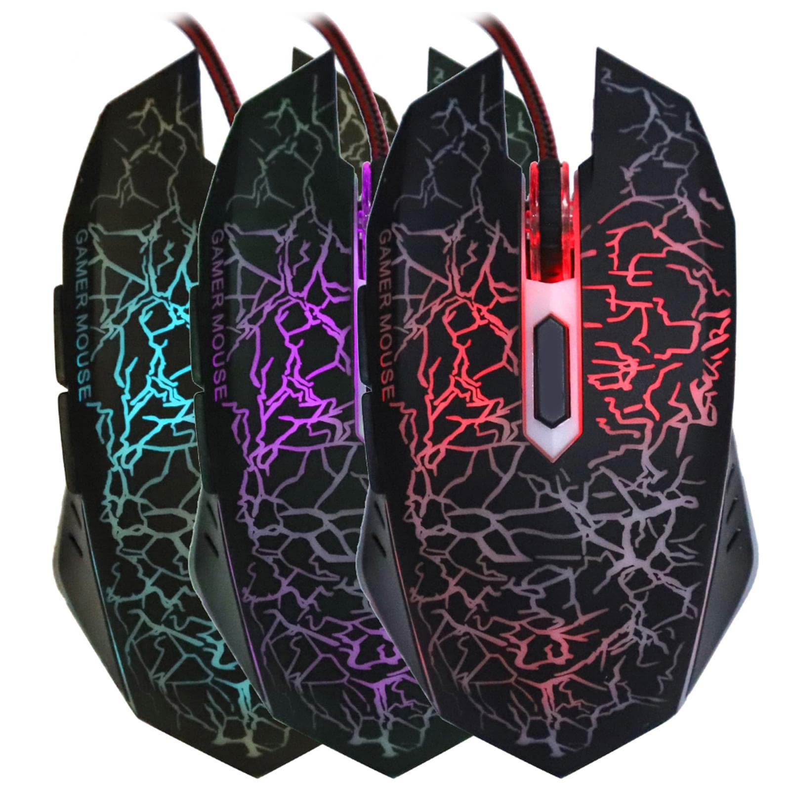 Mice Gamier Wired 6 Buttons Ergonomic LED USB Gamer Mice for Computer Laptop Desktop PC black
