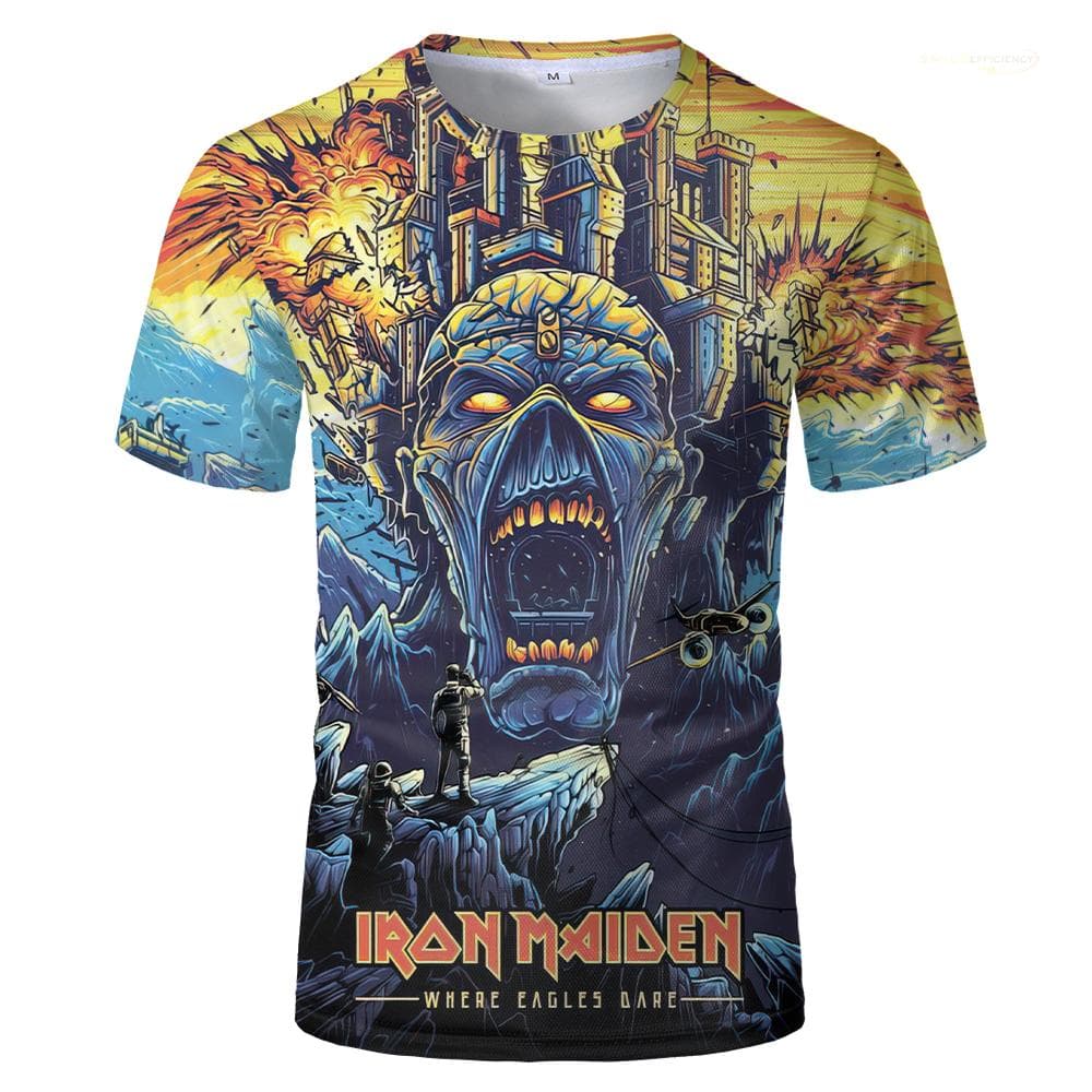 2024 Punk T-shirts For Men And Women Heavy Metal Rock Band Retro Clothing Summer Loose Tee Short Sleeve Oversized Hip Hop Tops 3XL