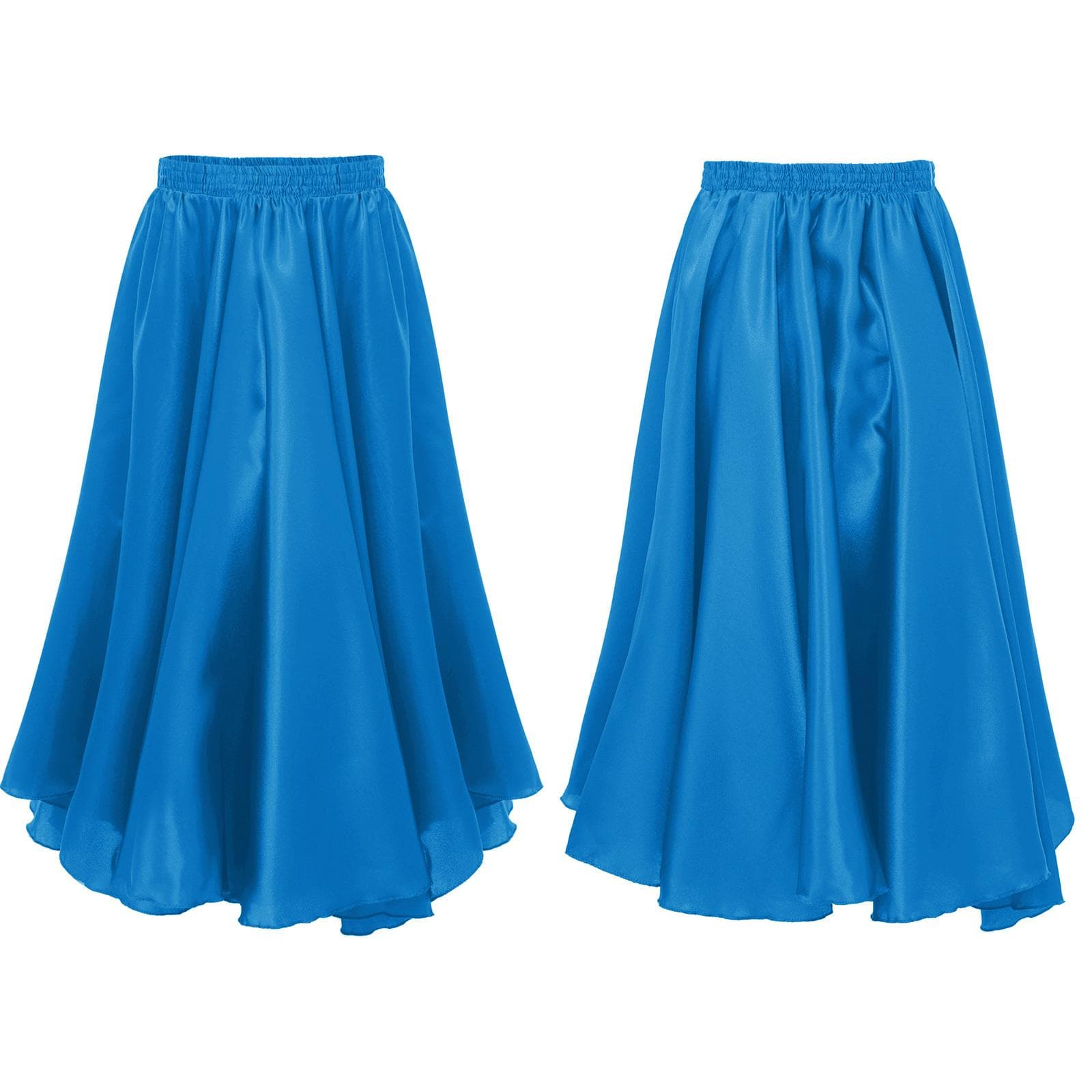 Kids Girl Long Full Circle Ballroom Dance Skirt Flamenco Cha Cha Latin Rumba Samba Maxi Skirt Dancewear 3-4 Years sky blue