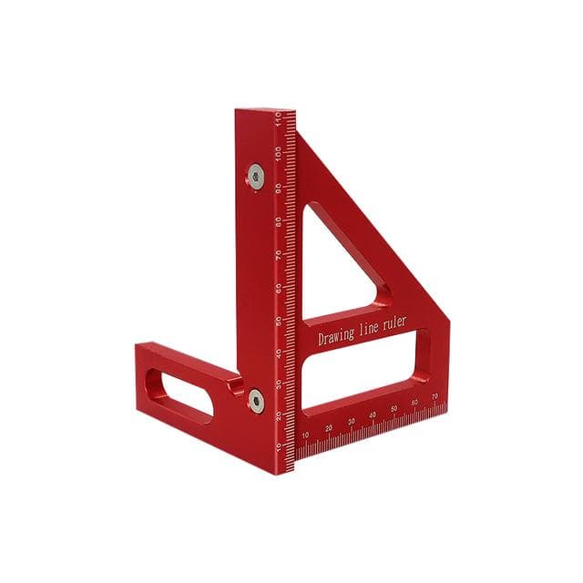 Woodworking Square Protractor Aluminum Alloy Miter Triangle Ruler High Precision Layout Measuring Tool for Engineer Carpenter red