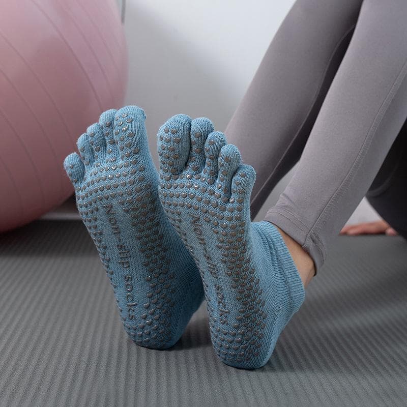ToeSox Backless Non-Slip Yoga & Pilates Five-Finger Socks - All-Season Quality One Size