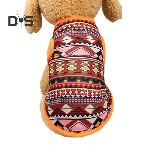 Thin Dog Summer Vest Round Neck Stylish Washable Pet Summer Shirt M red