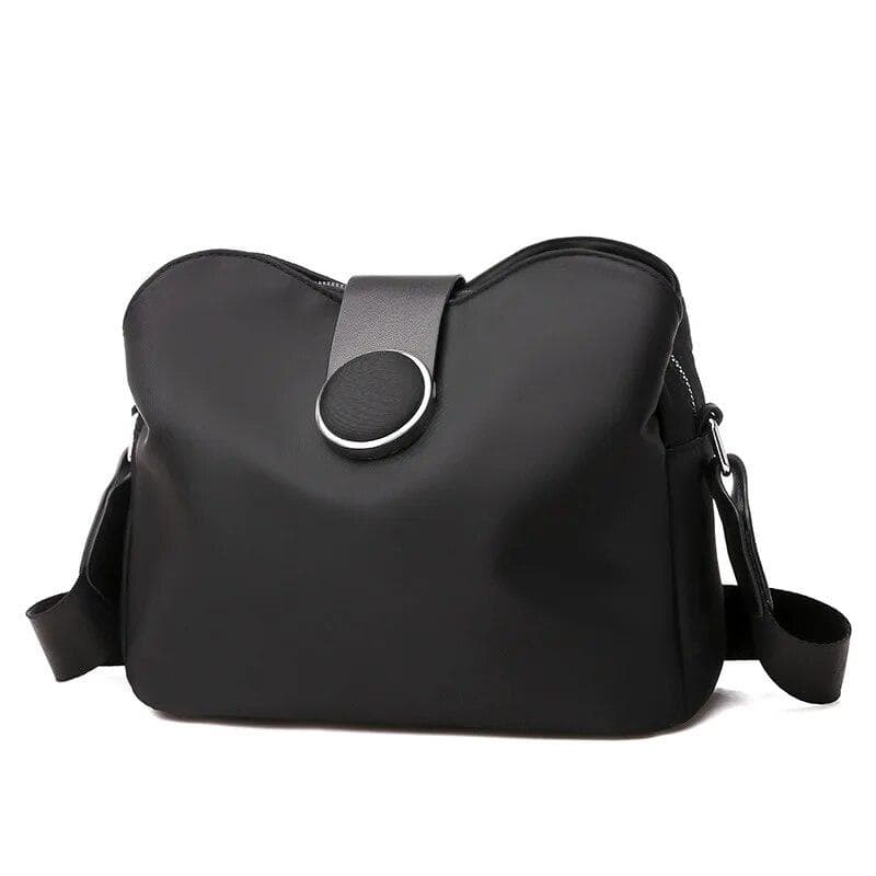 Casual Nylon Shoulder Bag Women Fashion Waterproof Messenger Bag Travel Light Small Crossbody Bag Shopping Lady Handbag Purse 22x11x18cm black