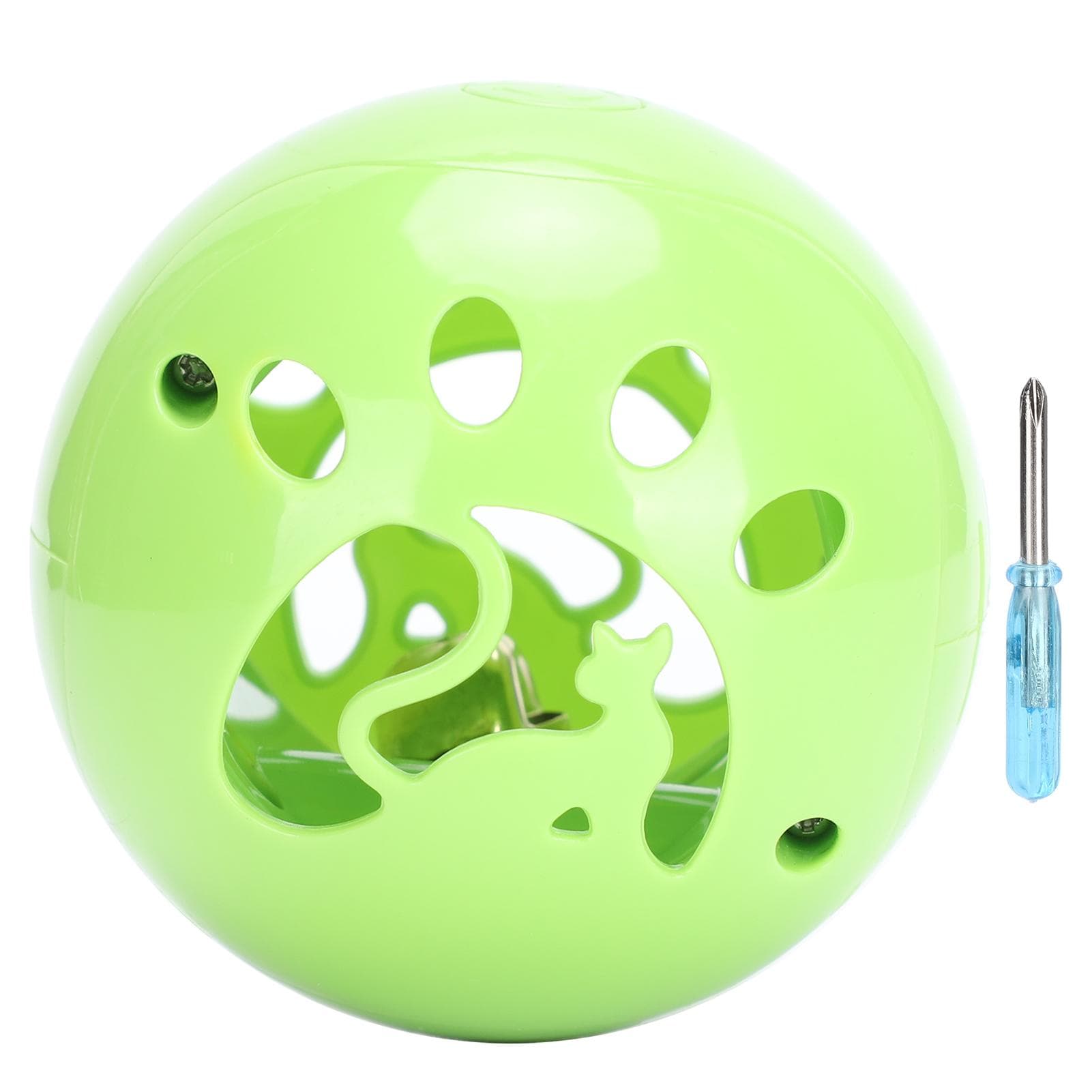 Pet LED Flashing Toy Ball Cat Rolling Ball with Bell Pet Sounding Interactive ToyGreen green