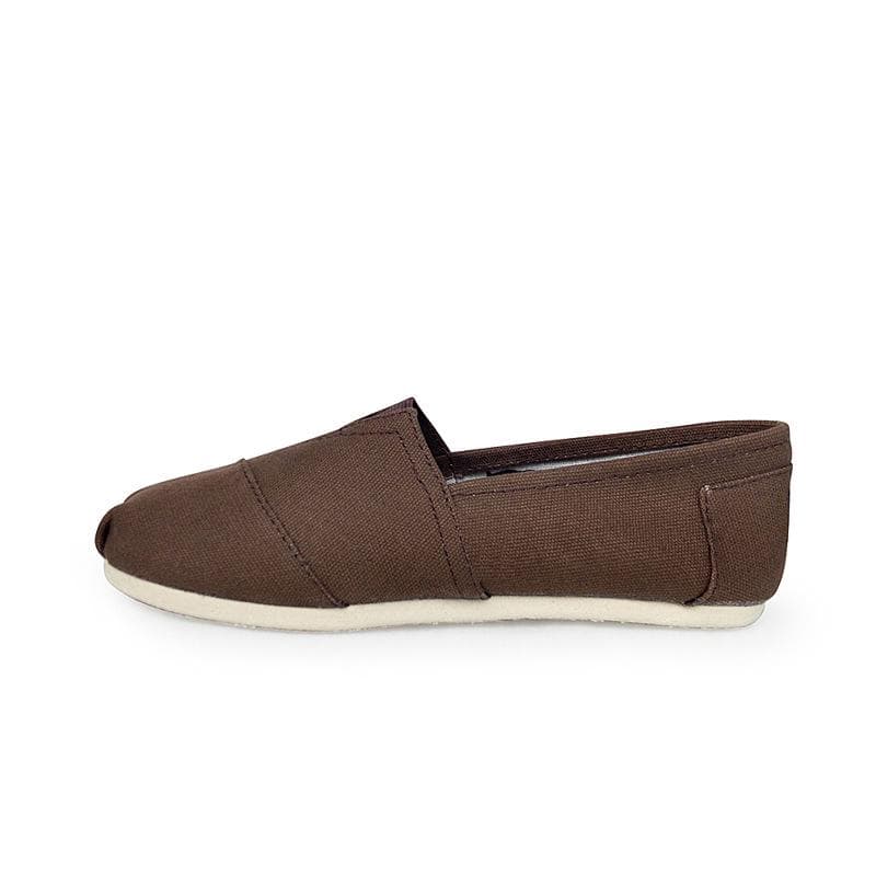 New 2025 canvas shoes men's and women's lazy shoes solid color Toms shoes Thomas cloth shoes Mary shoes comfortable and versatile 42 dark brown