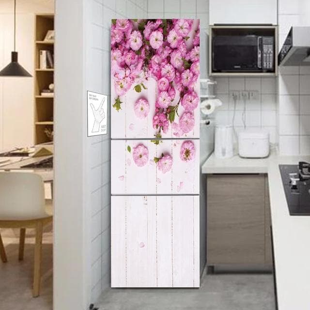 Kitchen Vinyl Refrigerator Stickers Self-adhesive Fridge Wallpaper Door Cover Coffee Jungle Ball Decoration Poster Mural 3d Film 60x150cm(1pcs)