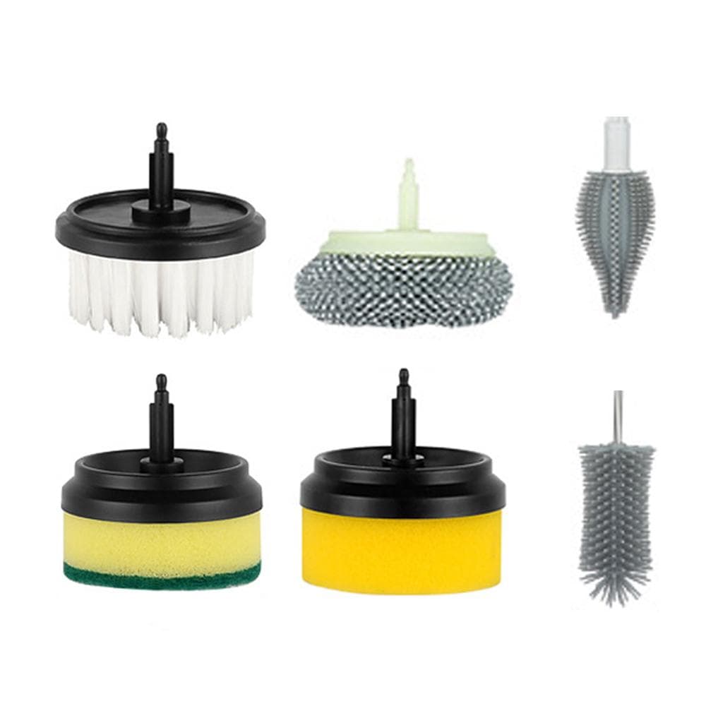 Wireless Electric Cleaning Machine USB Rechargeable Automatic Kitchen Dishwashing Brush Bathtub 6pcs brushes only multicolour