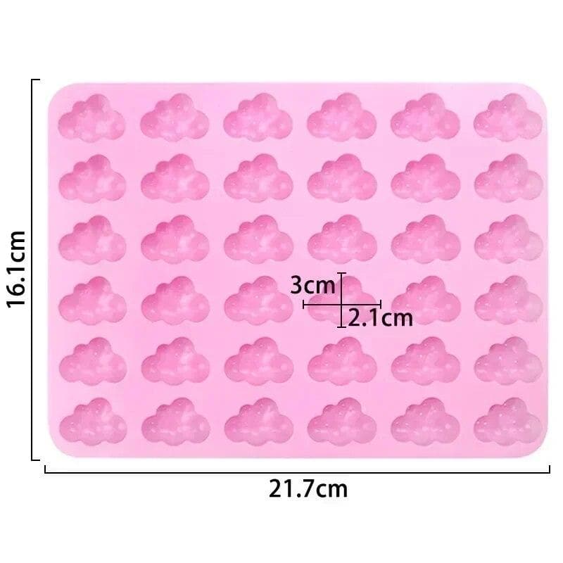 Clouds Silicone Mold Weather Shape DIY Baking Cake Chocolate Fondan Ice Cube Mold Chocolate Mousse Cake Decor Baking Mould pink