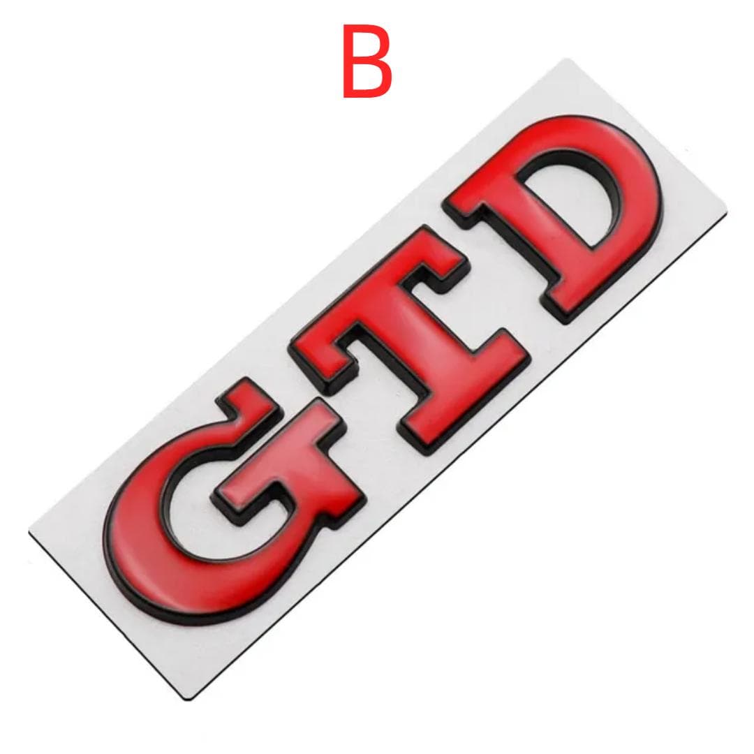 1PCES 3D Metal Car Front Grill GTD Logo Rear Trunk Golf Emblem Badge For V/olkswagen V/W G/olf 4 5 6 7 7 MK4 MK5 MK6 MK7 MK8 Sticker B