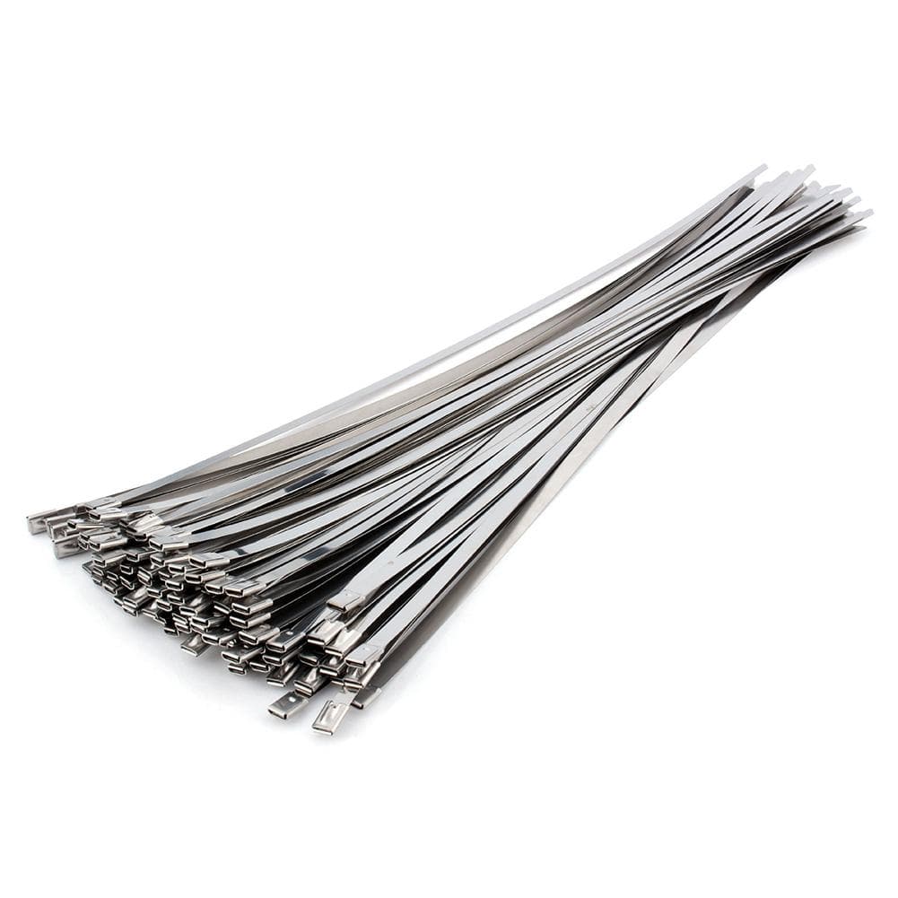 50 x 500mm Stainless Steel Cable Tie, Metal Cable Tie Lock Tie Wrap Locking Exhaust Pipe Header