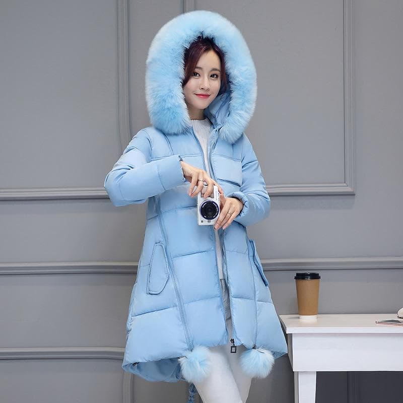 Oversize Winter Jacket Women Parka Hooded Outerwear Warm Down Cotton Jacket Plus Size Winter Coat Parker Women 6XL blue