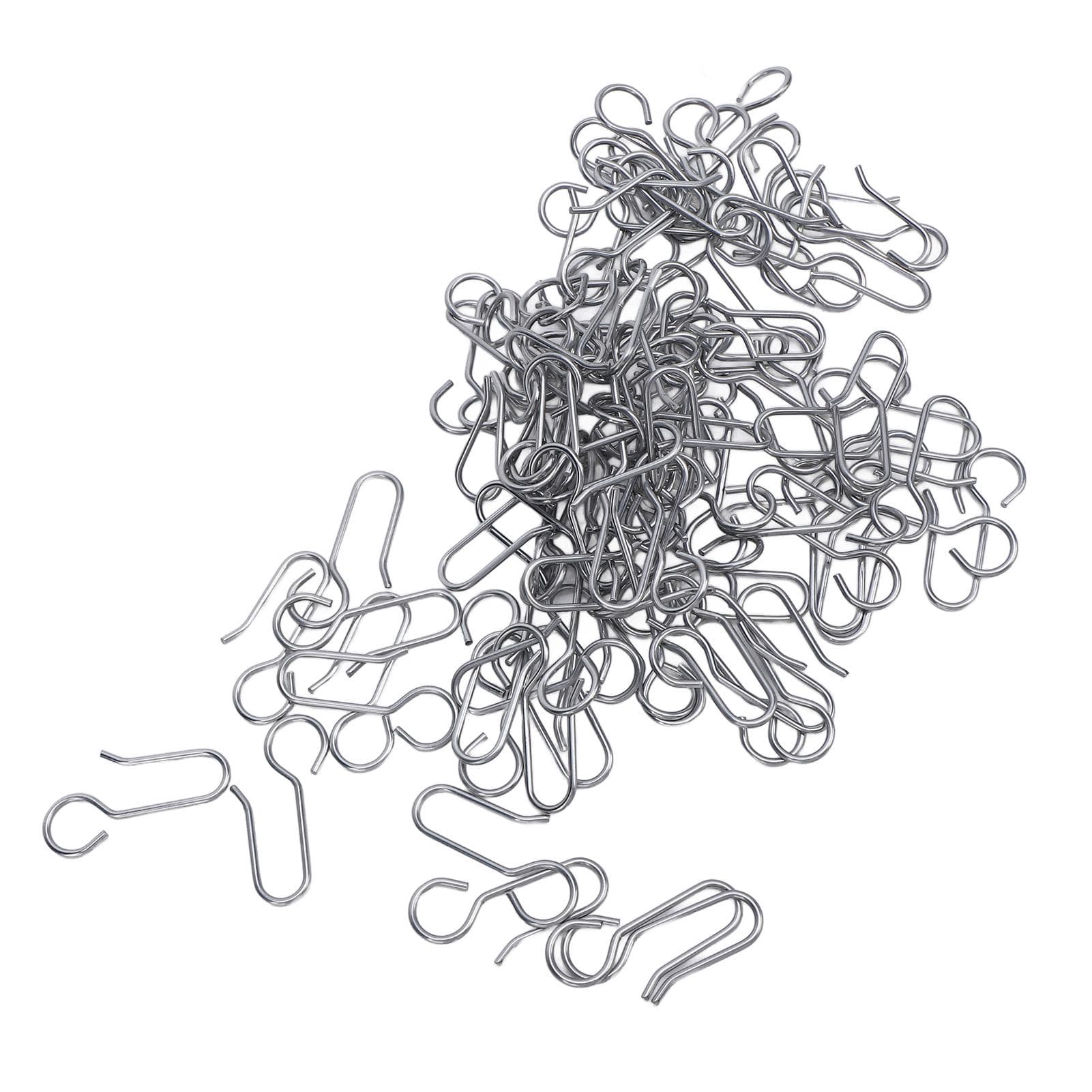 100Pcs Shower Curtain Hooks Metal Galvanized Steel Hangers for Trail Carrier Lightweight S Shaped