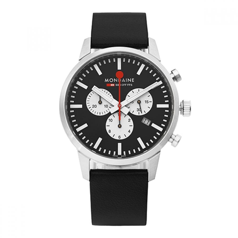 Mondaine Msd.41420.lbv Classic Chronograph Date Vegan Mens Leather Watch MSD.41420.LBV