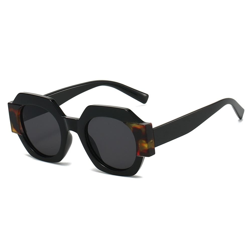 Luxury Leopard Print Square Sunglasses for Women Vintage Orange Gradient UV400 Protection Punk Style Double Color Shades as picture