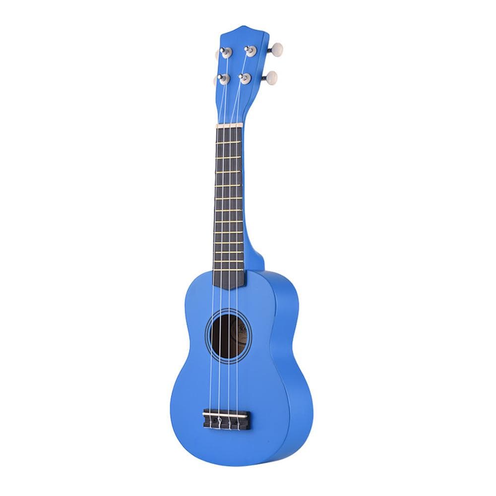 21 Inch Colored Acoustic Soprano Ukulele Basswood Uke Portable Musical Instrument for Beginners Without Accessories blue