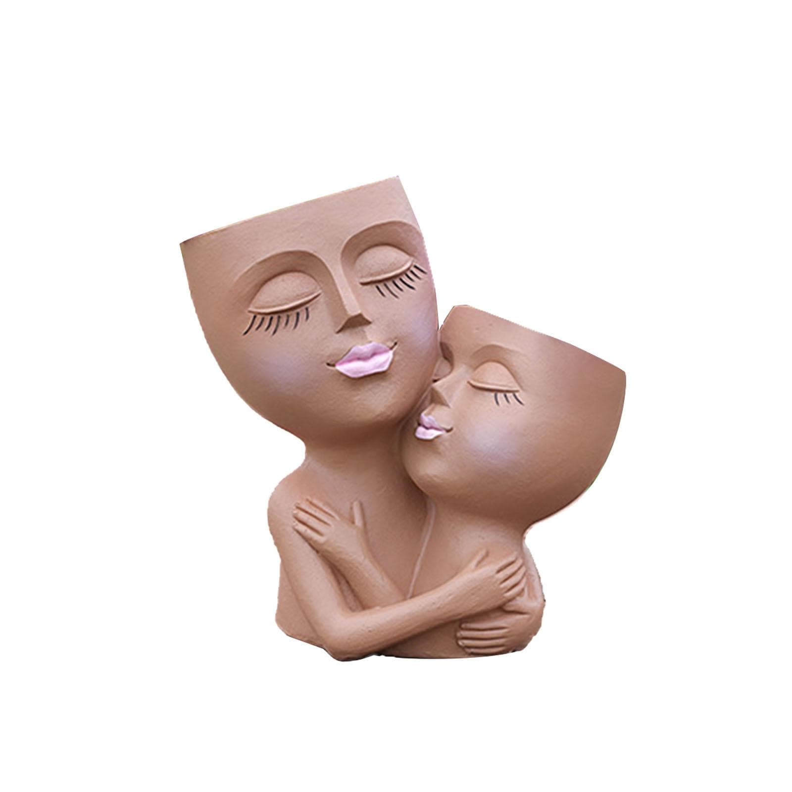 Double Headed Human Flower Pot Resin Crafts Flower Arrangement Flower Pot