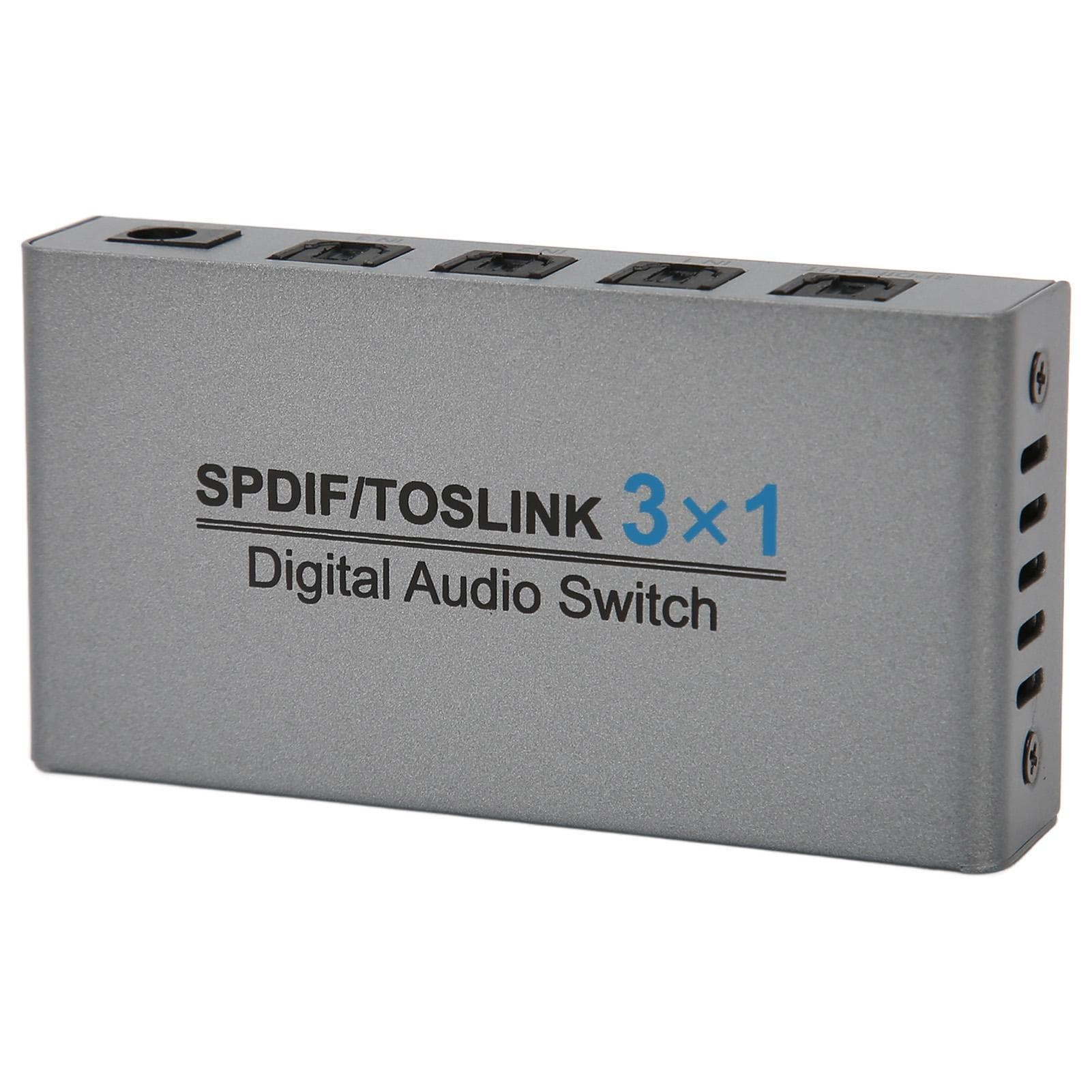 SPDIF for Toslink Digital Optical Sound Switch 3 in 1 Out Digital Sound Switch with Remote Control