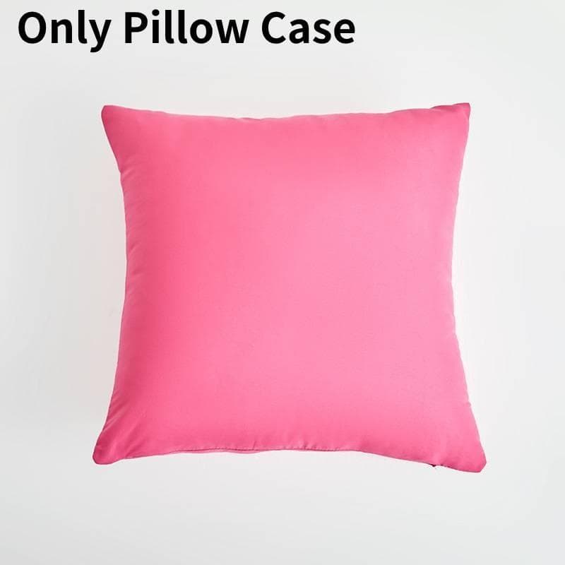 Luxurious Thick Plain Polyester Cushion Cover For Sofa And Living Room 18x18 Inches Rose Pink