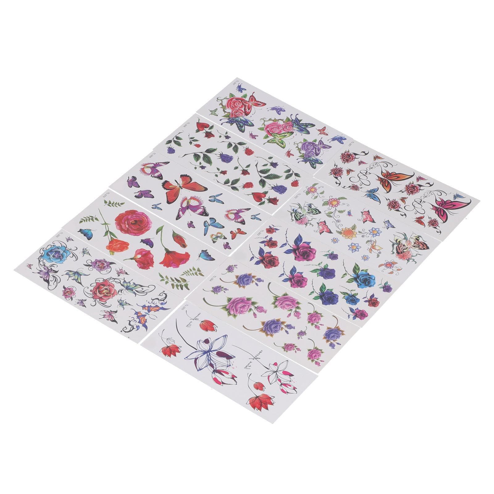 20pcs Temporary Tattoos Waterproof Flower Pattern Fake Tattoo Stickers Set for Women