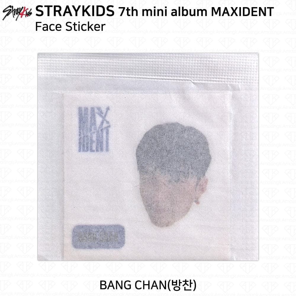 Stray Kids 7th Mini Album Maxident Official Photocard Face Sticker KPOP K-POP Bangchan - Face Sticker
