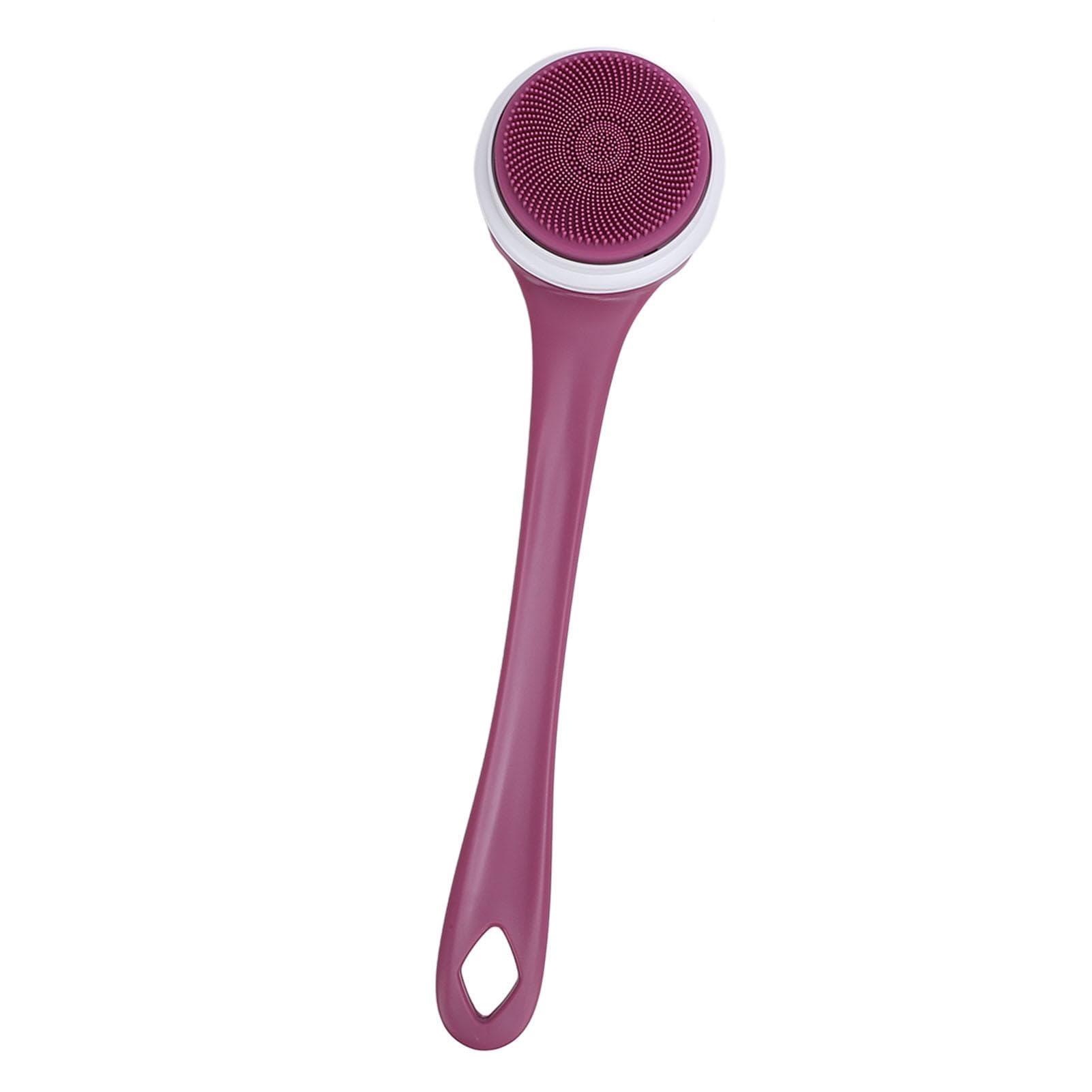 Electric Body Brush Multifunctional Long Handle Shower Brush Water Resistant Electric Shower purple