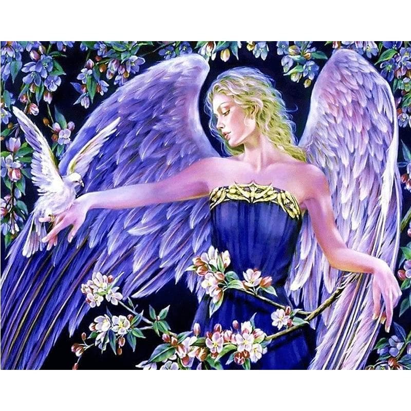 Diamond Painting Cross Stitch Diamond Blue Fairy & Pigeon Mosaic Needlework Diamond Embroidery 20X30CM