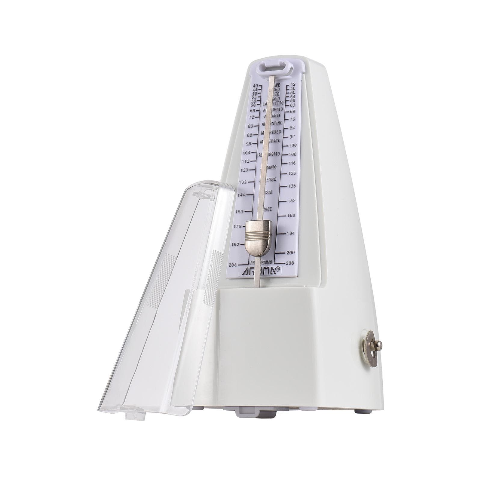 Mechanical Metronome Portable Metronome Adjustable Beat Speed Lightweight Loud Sound for Piano white