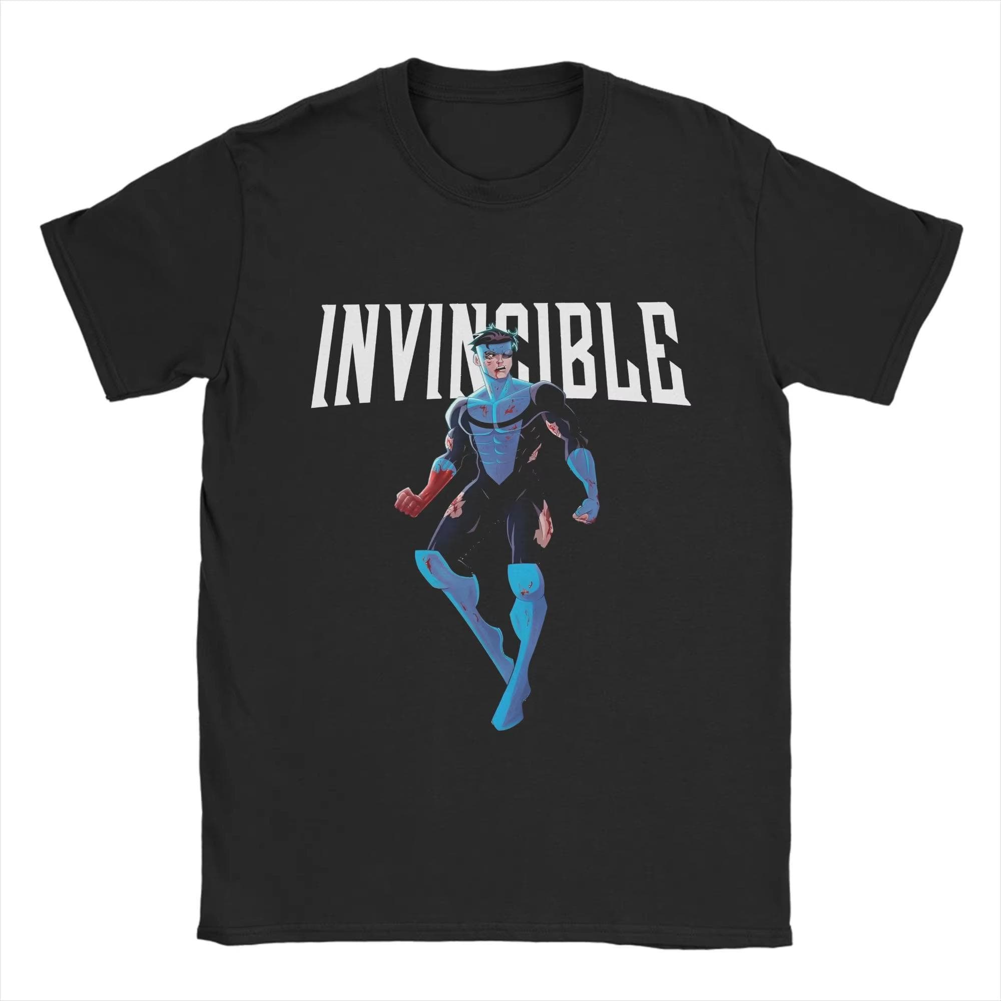 2025 New Invincible Teenage T-Shirt Men's Funny Cotton Graphic Tee Round Neck Short Sleeve Casual Gift Top S