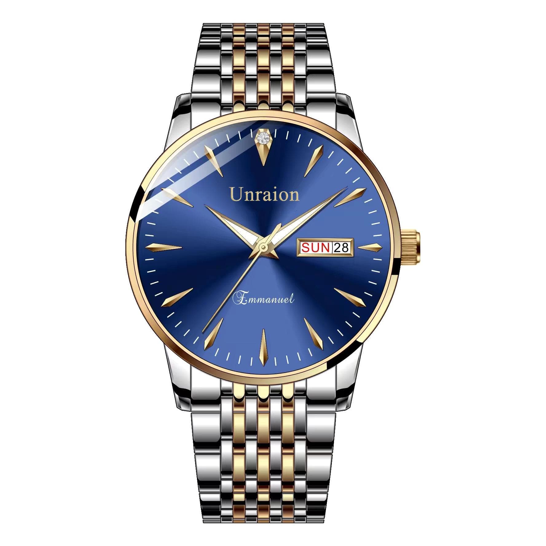 Swiss Automatic Waterproof Luminous Double Calendar Men's Watch - Simple Korean Style