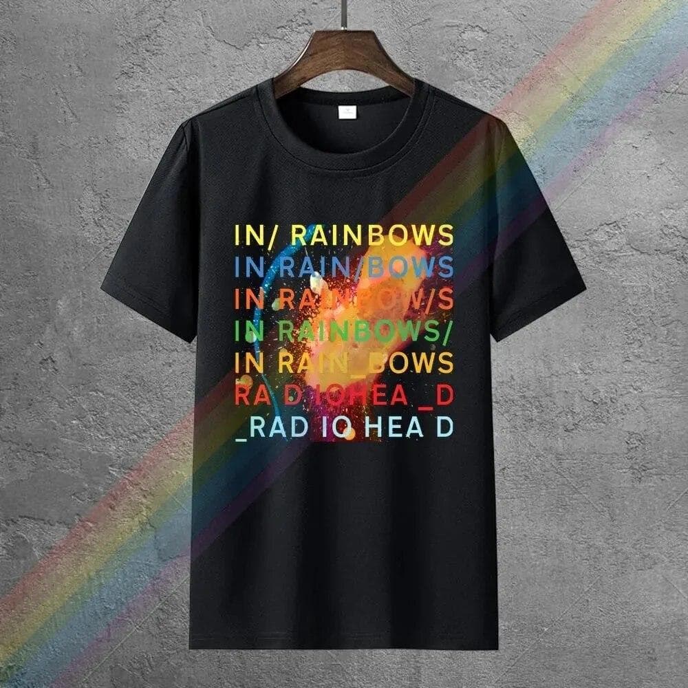 Radiohead in Rainbows Rock Radiohead Black T-Shirt S-5Xl Unisex Cotton T-Shirt Fashion Unisex T-Shirt Ordinary L