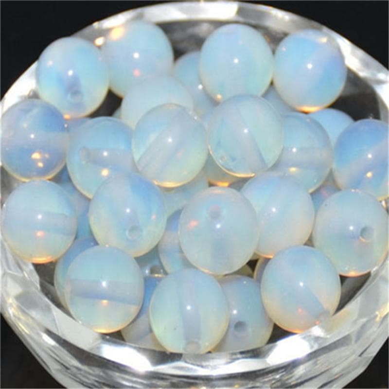 Natural White Opal Gemstone Beads Loose Spacer Beads for Jewelry Making Pick Size 4 6 8 10mm 4