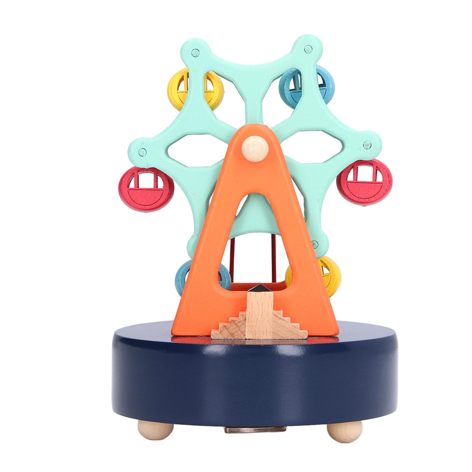 Wooden Ferris Wheel Music Box Retro Cartoon Colorful Music Box with Ferris Wheel for Children