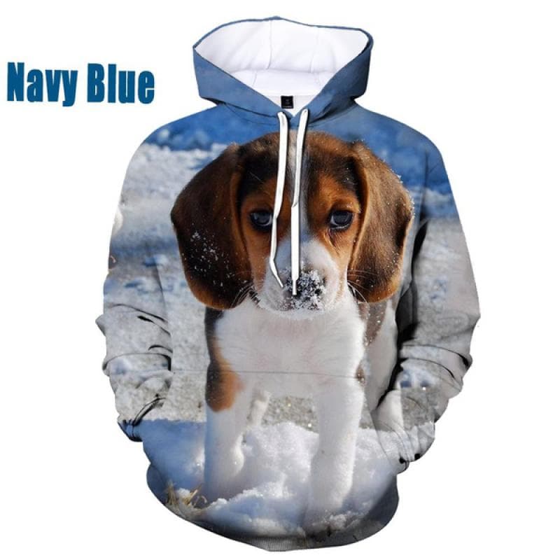 New Fashion Animal Dog Beagle Funny Sweatshirt Men and Women 3D Printing Casual Long-sleeved Hoodies S