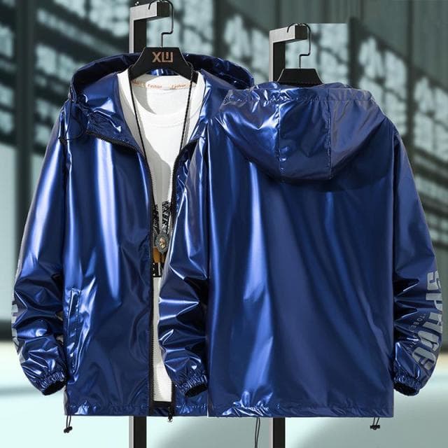 Women Clothes Hooded Zipper Bomber Jackets Outerwear Harajuku Windbreaker Coat M blue