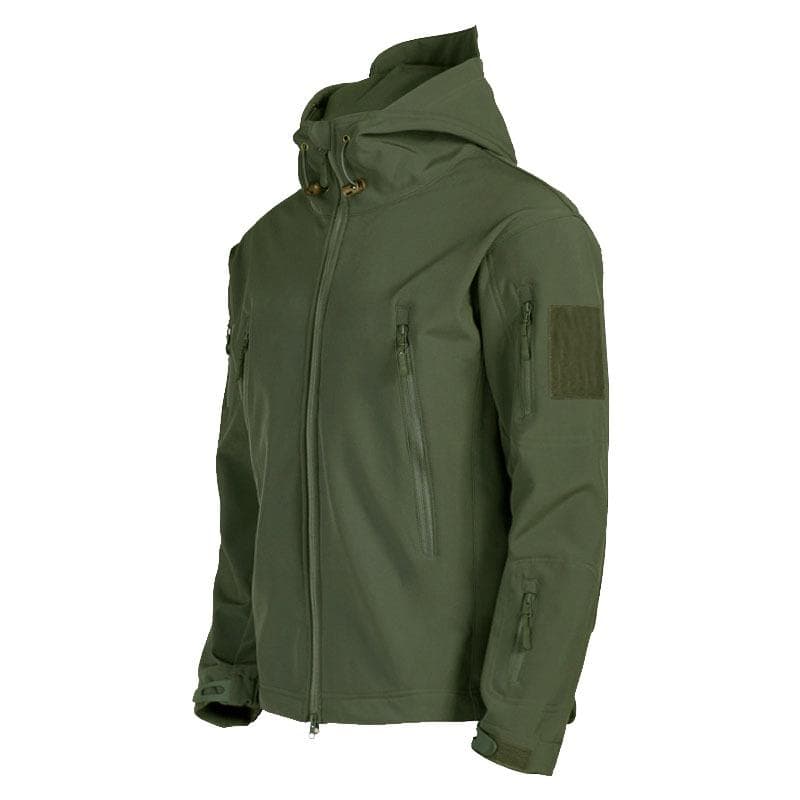 Military Outdoor Jackets Men Shark Skin Soft Shell Tactical Waterproof Windbreaker Army Combat Jacket Mens Hooded Bomber Coats L army green