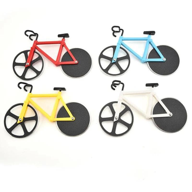 Pizza Cutter Stainless Steel Bicycle Shape Wheel Bike Roller Pizza Chopper Slicer Pizza Cutting Knife Kitchen Tools yellow