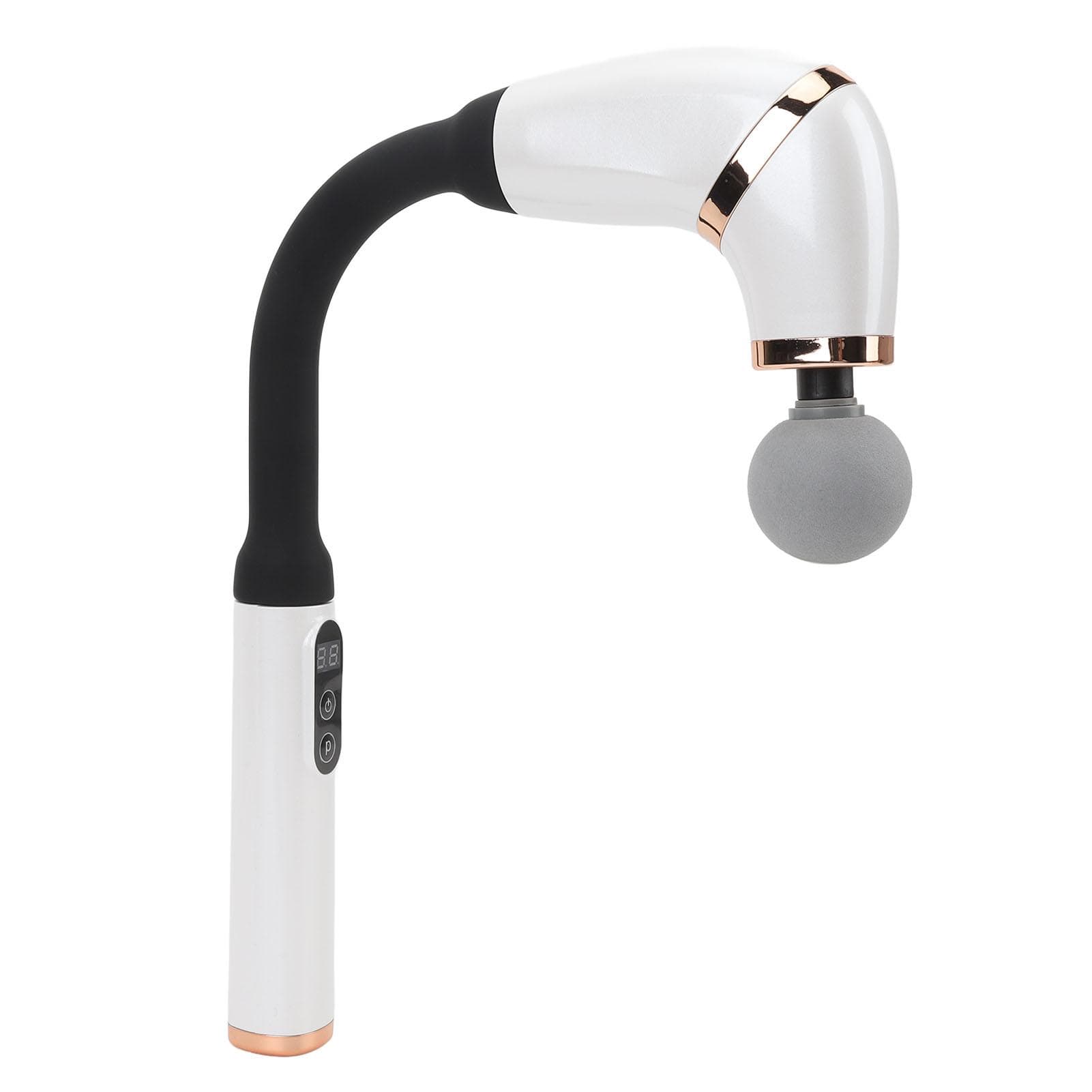 Massage Gun with Extension Handle U Shaped Deep Tissue 4 Massage Heads 6 Speed Levels Percussion white