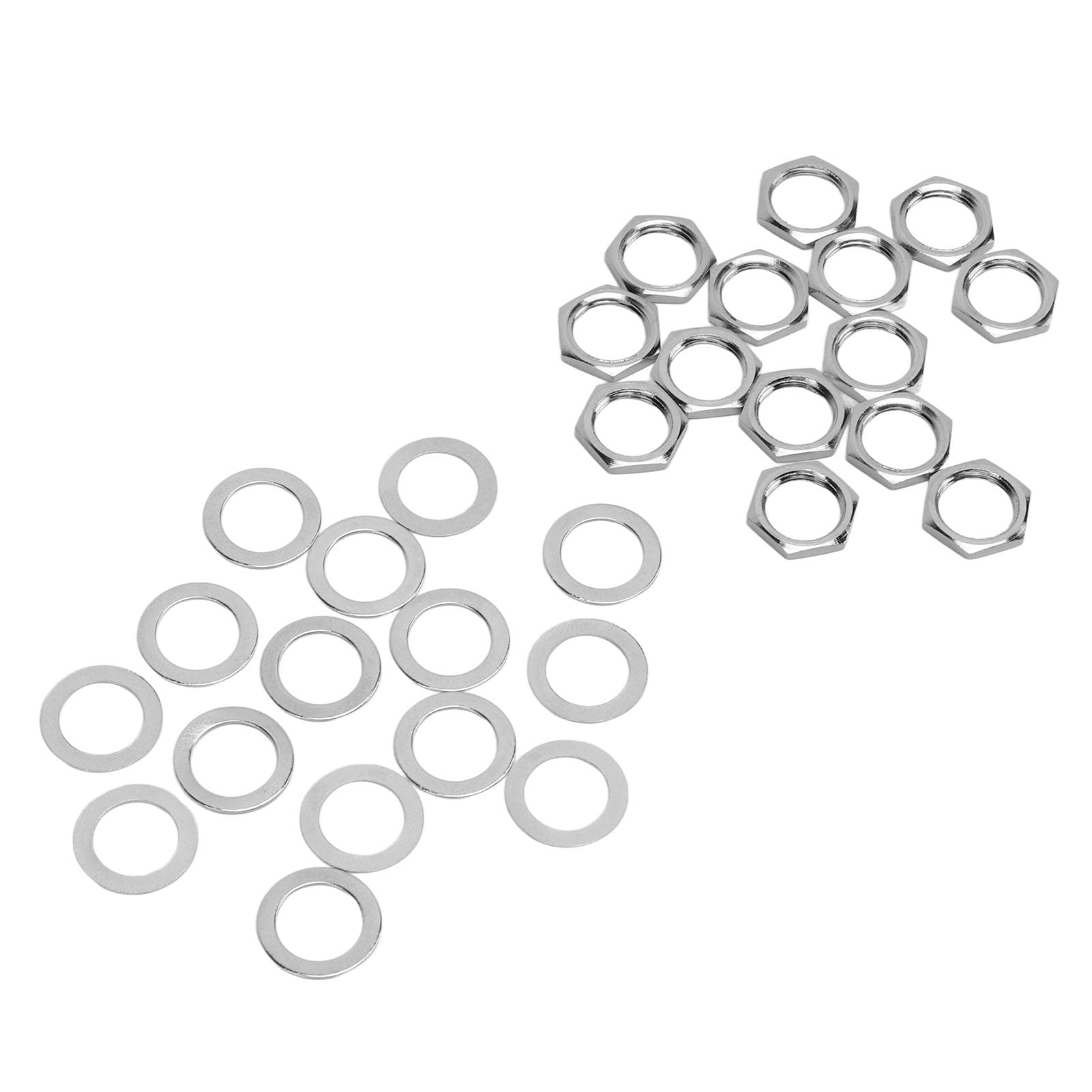 G38 Female Thread Nuts Metal Washer Kit Instrument Jack Fasteners for Electric Guitar BassGold silver