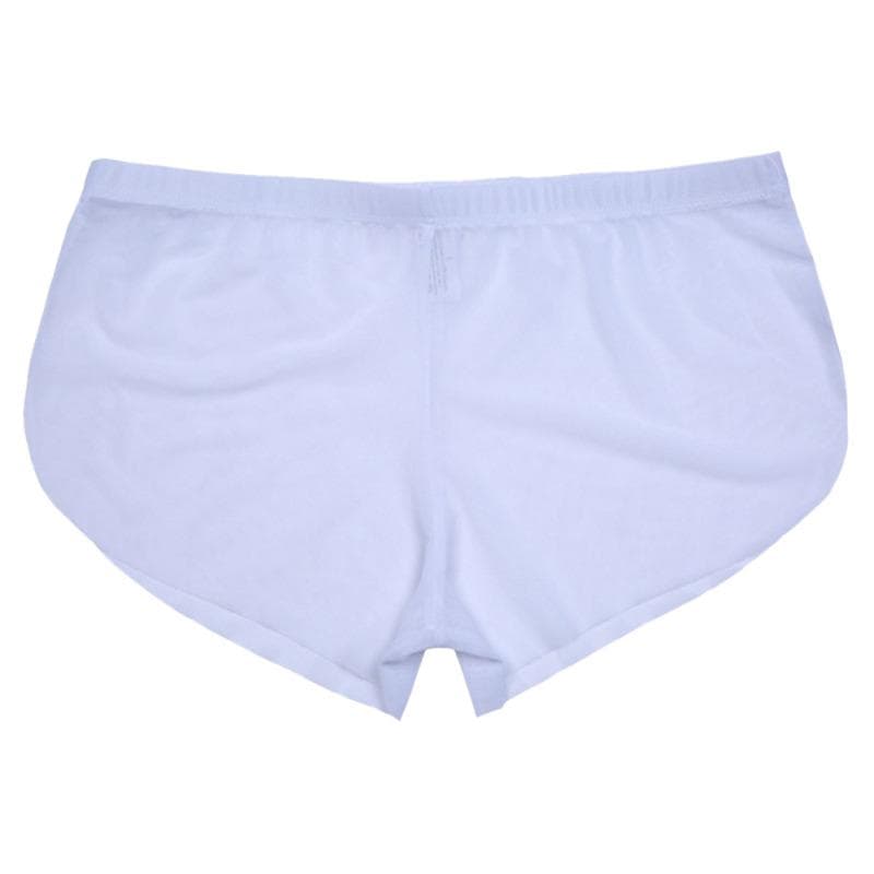 Men's Side Slit Pajama Shorts Sexy Low Waist Ultra-Thin Sleeping Bottom Homewear L