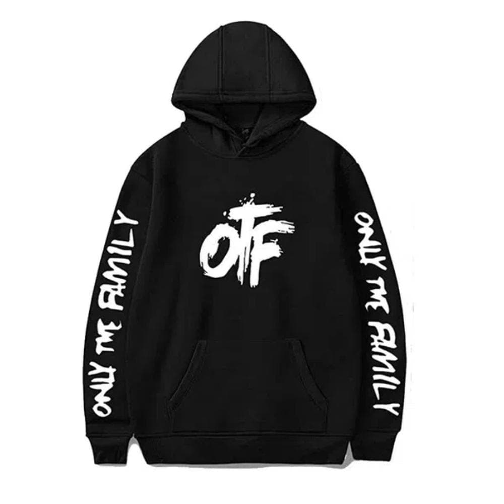 Unisex OTF Printed Hip-hop Casual Sports Hoodie M black