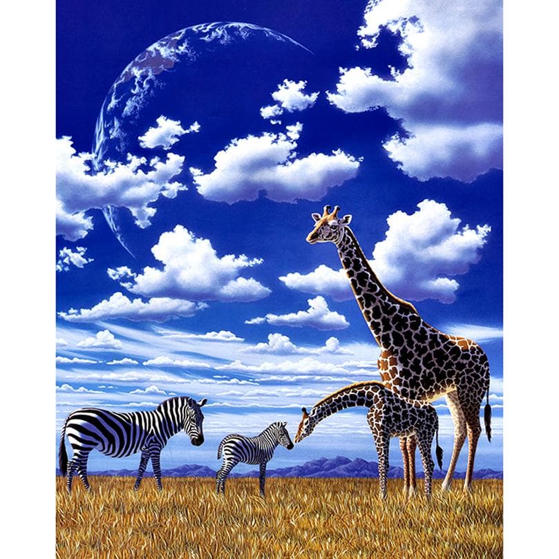 Cloud and Giraffe 5D Full Diamond Painting Cross Stitch Diy Diamond Embroidery 20X30CM