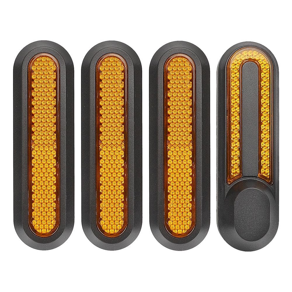 Set of 4 Electric Scooter Wheel Hubs Cap Fork Reflective Strips Wheel Side Decorative Cover with yellow