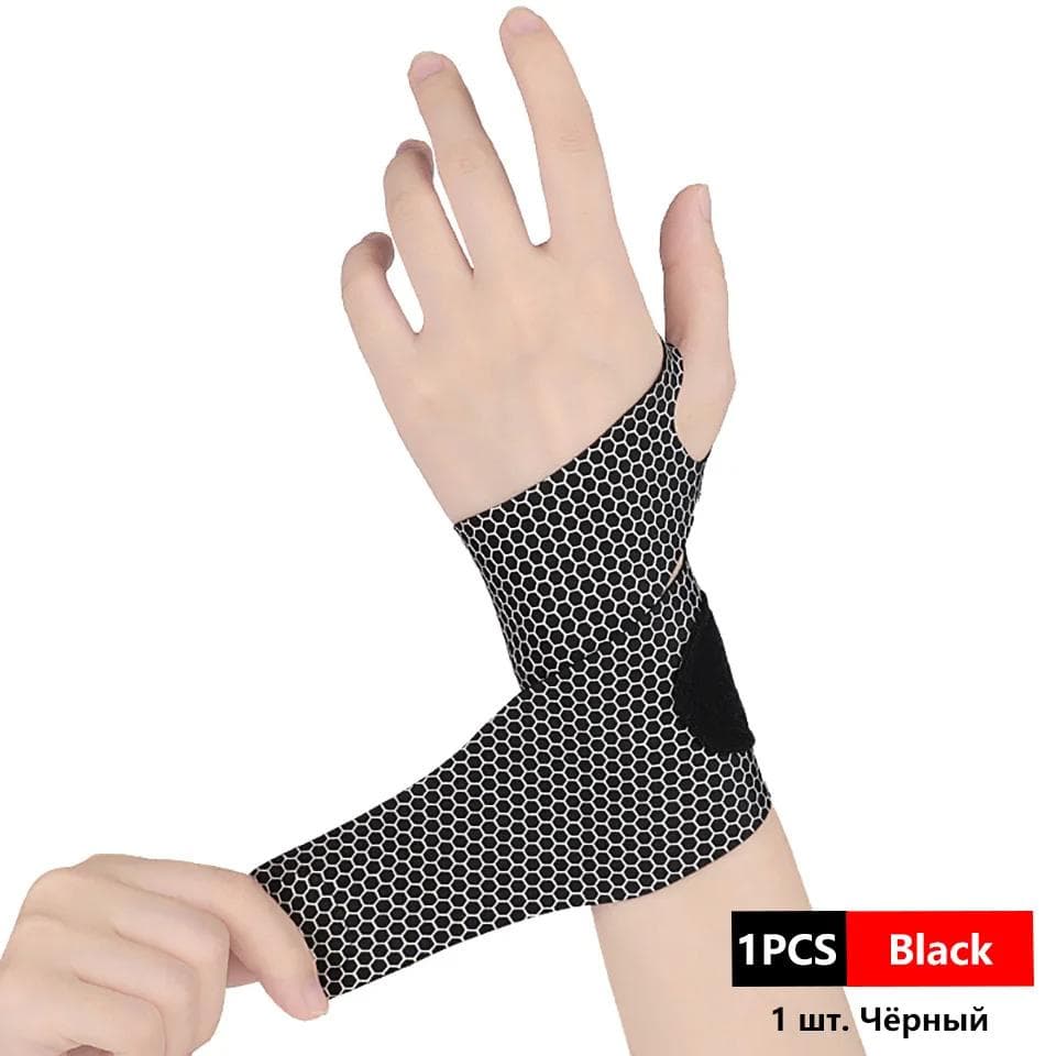 Adjustable Wrist Support Bracer Gym Sports Wristband Carpal Protector Breathable Injury Wrap Band Strap Safety for Men Women black