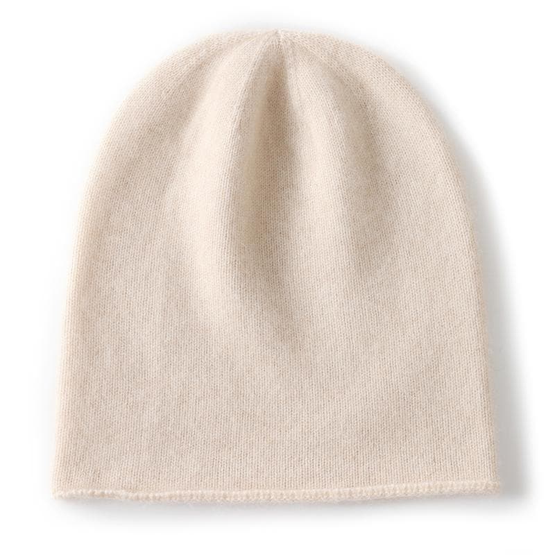 Winter 100% Cashmere Knitted Unisex Warm Hat High Quality Solid Leisure Sleeve Hat Men's And Women's High Quality Hat One Size